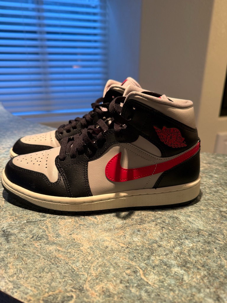 Jordan High-Top Sneakers In Black, Gray & Red